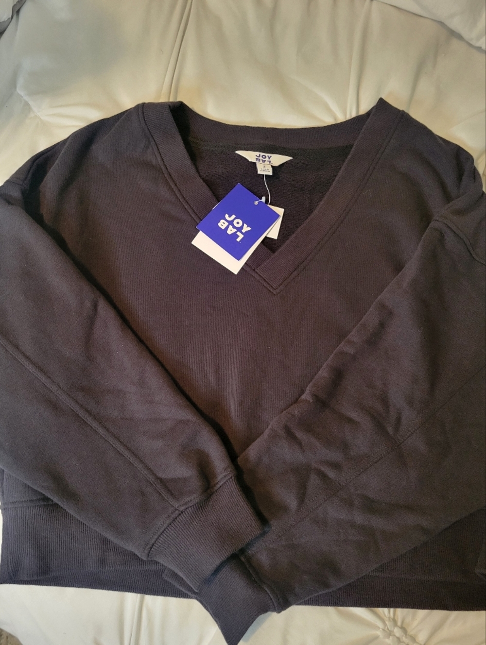 JoyLab Womens Cropped V-Neck Pullover Sweater
